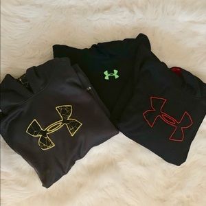 3 boys Under Armour hoodies